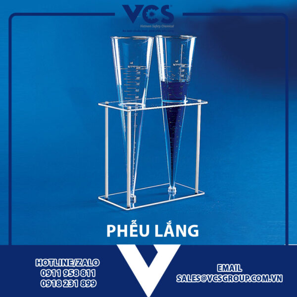 Phễu lắng imhoff bằng nhựa 1000ml - VCSGROUP