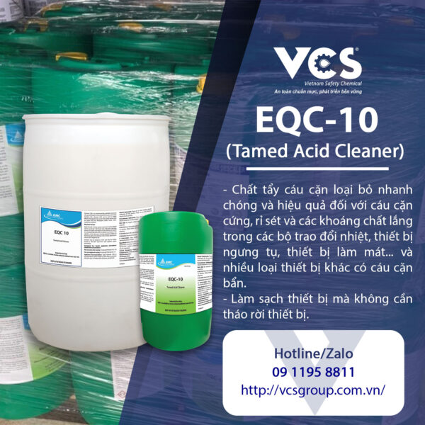 EQC-10: Chất tẩy cáu cặn đậm đặc – Giải pháp hoàn hảo cho nồi hơi, tháp giải nhiệt, điều hòa trung tâm