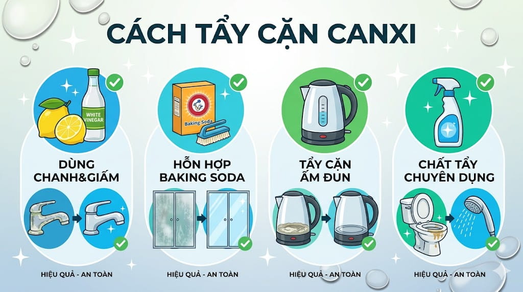 Cách tẩy cặn canxi hiệu quả
