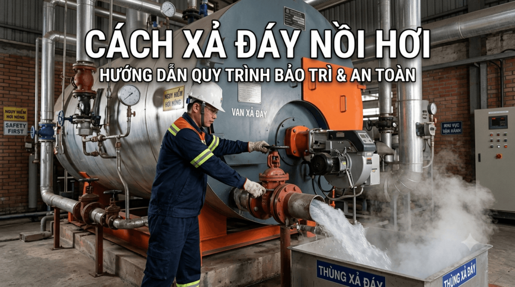 Cách xả đáy nồi hơi an toàn và hiệu quả