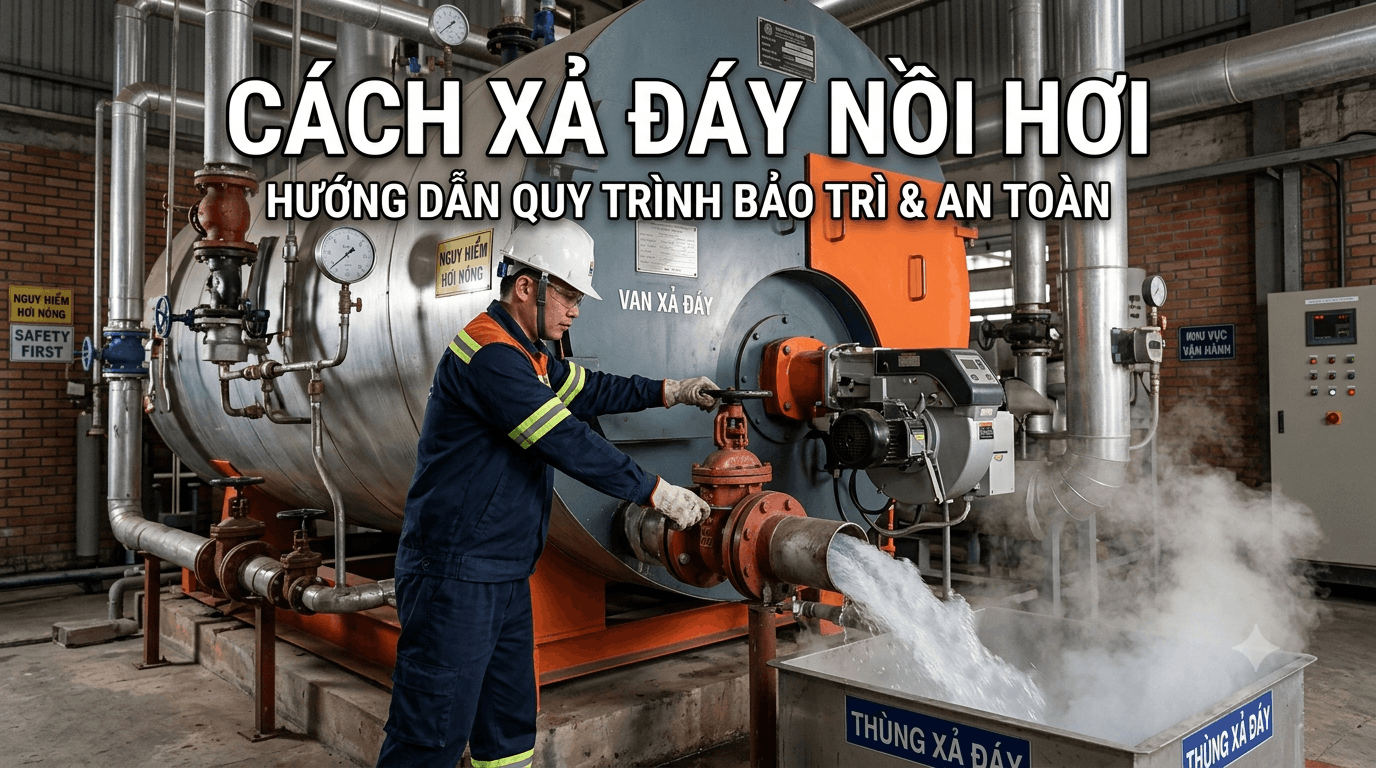 Cách xả đáy nồi hơi an toàn và hiệu quả