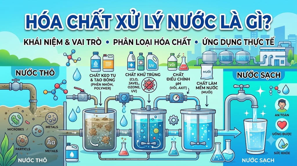 Hóa chất xử lý nước là gì? Giải pháp hiệu quả