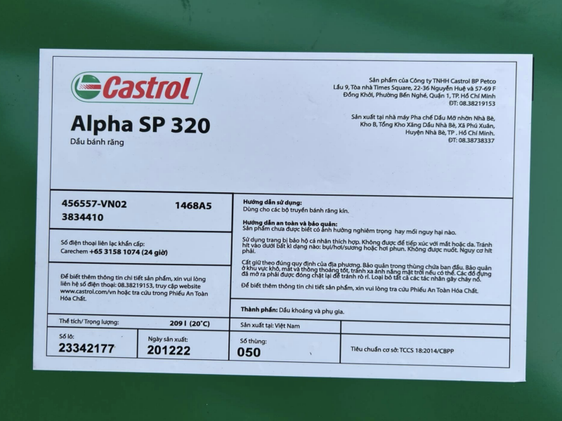 Dầu Castrol Alpha SP3210 (phuy 209L)